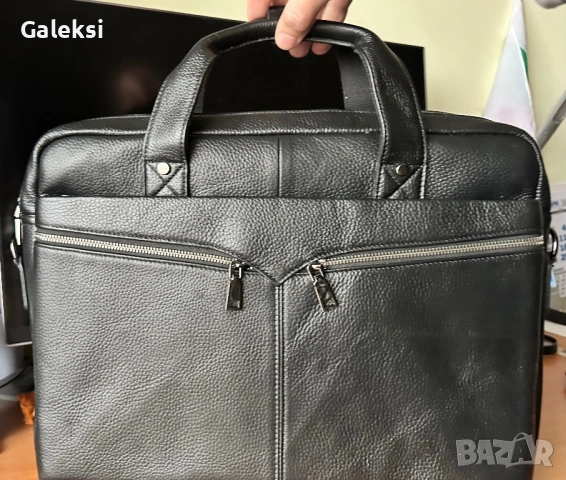 Мъжка елегантна офис чанта за лаптоп 15”/Бизнес куфарче от естест. кожа!, снимка 12 - Чанти - 53481102