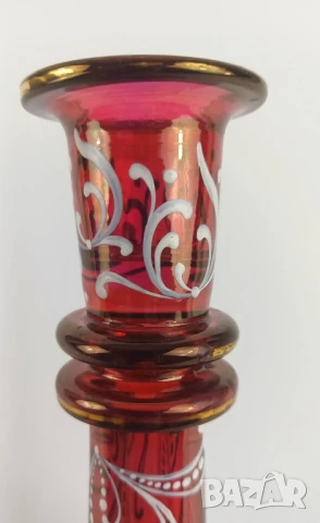 Ръчно рисуван стъклен свещник, снимка 3 - Други - 51387344