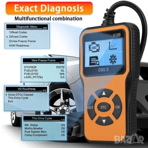 OBD2 автомобилен диагностичен кодочетец V100 , снимка 8 - Аксесоари и консумативи - 50675157
