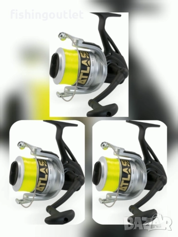 Три макари за дънен риболов с фабрично навита корда LINEAEFFE ATLAS, снимка 2 - Макари - 52485899