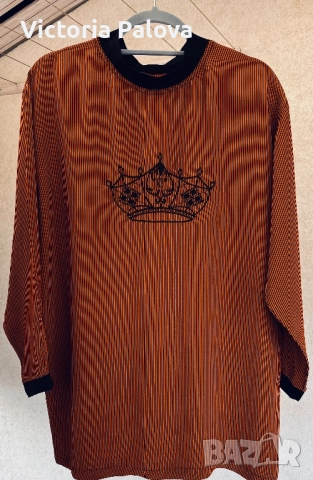 Стилна блуза-туника с бродирана корона , снимка 2 - Блузи с дълъг ръкав и пуловери - 52714475