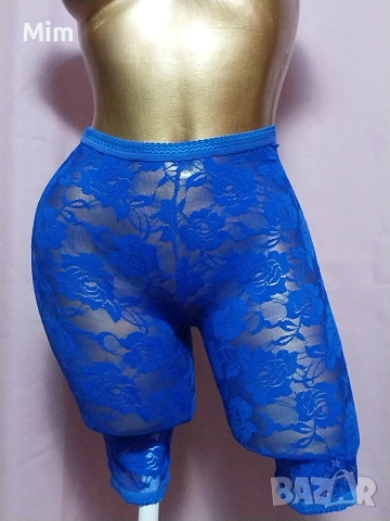 S/M Дантелен къс клин в синьо