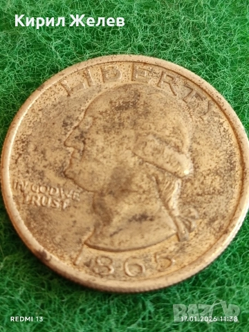 РЕПЛИКА 1 долар 1865г. Америка за КОЛЕКЦИЯ ДЕКОРАЦИЯ 53072, снимка 5 - Нумизматика и бонистика - 53129876