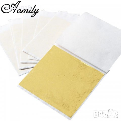 100 бр. Златно фолио , варак 8х8 см., снимка 2 - Други - 28347466