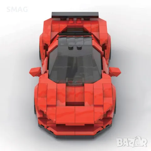 Комплект пластмасови части  Червени блокове за състезателна кола (272 части) S_1241644, снимка 4 - Конструктори - 49269330