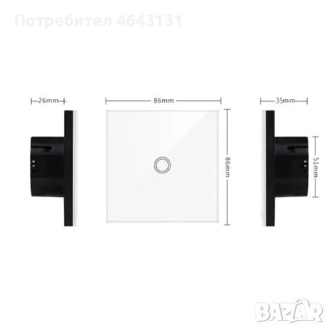 WiFi, смарт сензорен ключ за осветление. Tuya, Smartlife, снимка 5 - Друга електроника - 52310690