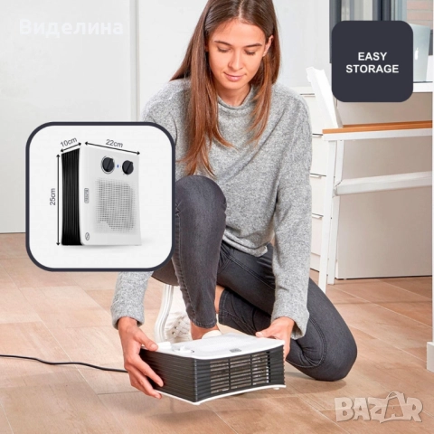Компактен вентилаторен отоплител, BLACK+DECKER BXSH2001E, снимка 5 - Отоплителни печки - 51817815