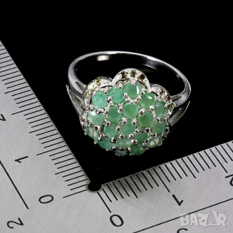 925 сребърен пръстени с кианит, нефрит, аквамарин, гранат,  подходящи за подарък, снимка 12 - Пръстени - 51769200