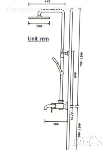 Душ система цвят розово злато гланц, снимка 4 - ВИК - 53106675