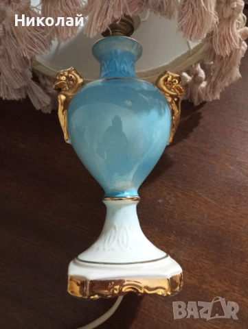 Порцеланова нощна лампа , снимка 3 - Настолни лампи - 52520896