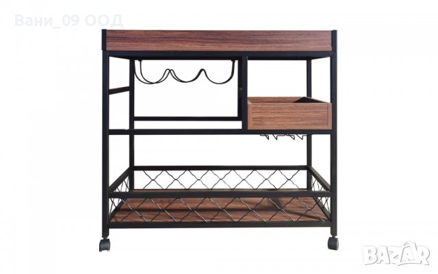 Сервизна количка с място за бутилки, снимка 2 - Маси - 39607281