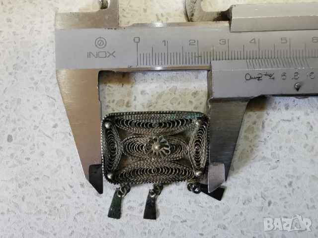 БРОШКА ФИЛИГРАН СРЕБРО, снимка 4 - Антикварни и старинни предмети - 50915980