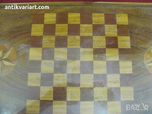 Стар Дървен Поднос Основа за Шах, снимка 3 - Антикварни и старинни предмети - 27679266
