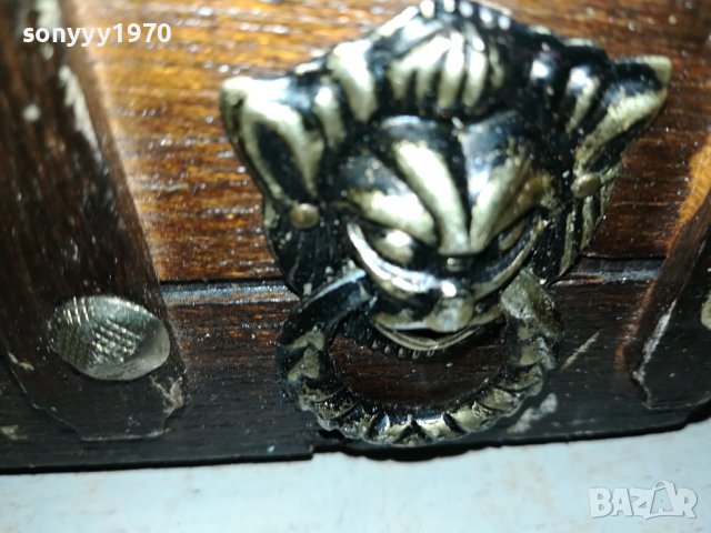 ДЪРВЕНА КУТИЯ КОВЧЕЖЕ С ОБКОВ ВНОС ФРАНЦИЯ 0201241922, снимка 11 - Антикварни и старинни предмети - 43626604