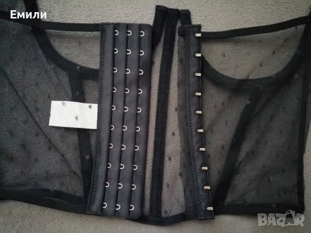 Черен прозрачен колан корсет под бюста р-р S, снимка 16 - Корсети, бюстиета, топове - 43466964