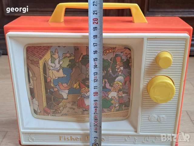 ретро английска детска музикална играчка телевизор Fisher price , снимка 9 - Антикварни и старинни предмети - 52098317
