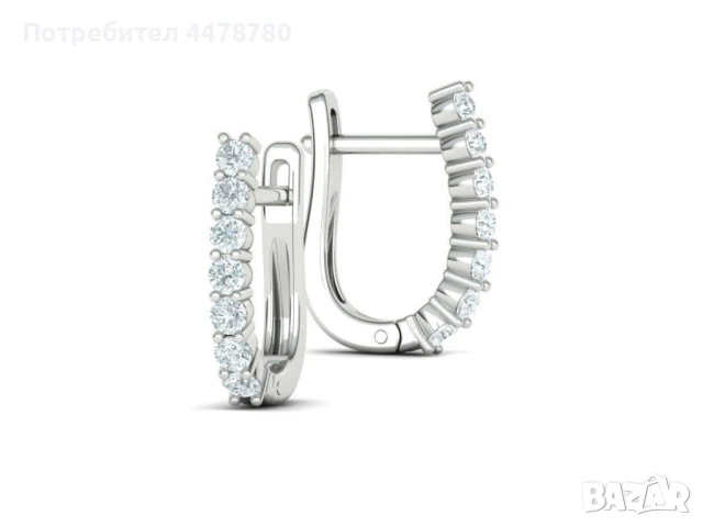 Обеци с 2мм VS Диаманти, снимка 9 - Обеци - 50720196