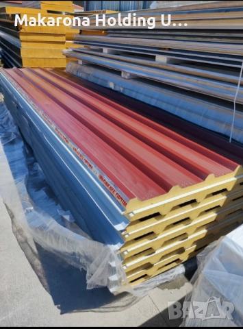 Сандвич панели за стена и покрив 3 ребра и 5 ребра бели и цветни, снимка 2 - Строителни материали - 51997361