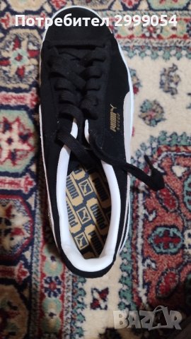 Нови мъжки спортни обувки Puma suede черни ,етественаж коса велур,вътре кожа N44 70 лв, снимка 6 - Спортни дрехи, екипи - 43545597