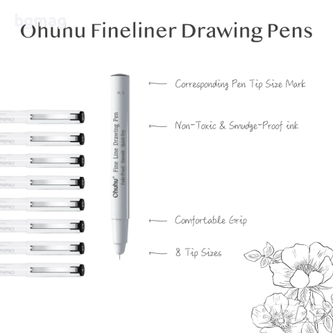 Ohuhu Art Marker Set-маркери-тънкописци,  комплект 8 размера/дебелини, снимка 9 - Ученически пособия, канцеларски материали - 52146676