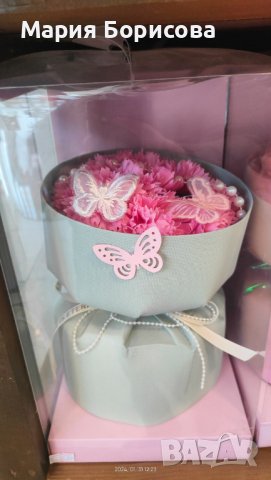 Букет от сапунени цветя, снимка 4 - Романтични подаръци - 44070486