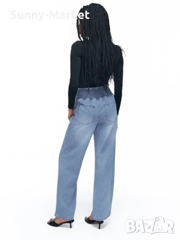 Дамски дънки с ластичен колан, снимка 3 - Дънки - 53508714