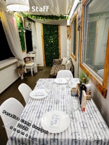 ШОК ЦЕНА ЮНИ 27.50лв Бунгало за нощувки в Созопол - Paradise Camp Sozopol ,плаж *Градина* с КЛИМАТИК, снимка 12 - Каравани под наем - 41369695