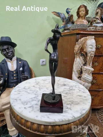 Страхотна антикварна колекционерска бронзова пластика фигура статуетка , снимка 6 - Статуетки - 49488640