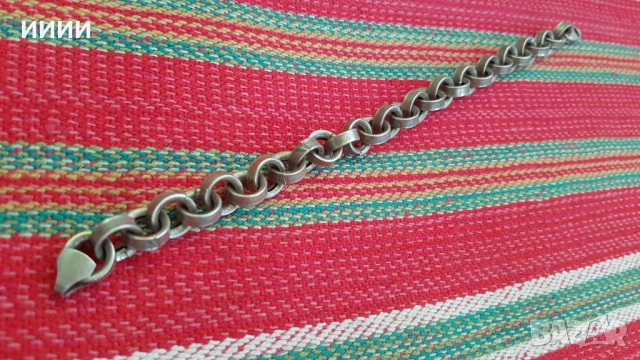 Сребърна гривна верижка , снимка 2 - Гривни - 52183142