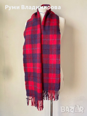 Мъжки, кариран шал от 100 % вълна, John Hanly, снимка 2 - Шалове - 53254456