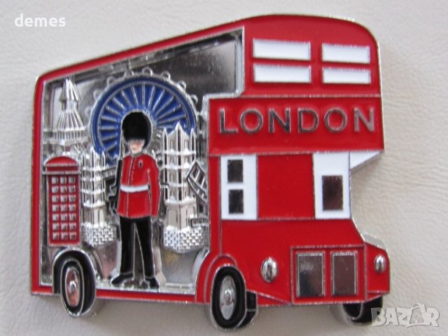 Автентичен 3D магнит от Лондон, Великобритания-метален, снимка 2 - Колекции - 43991228