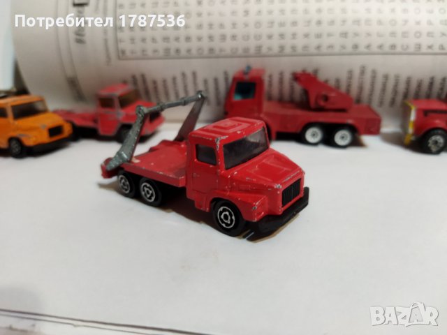   Червено камионче на Majorette No 222 Multi Benne Truck 1/100 France Vintage Toy Car Diecast AG764, снимка 7 - Колекции - 38901685