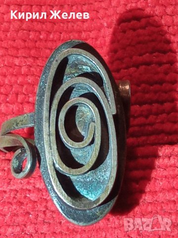 СТАРИНЕН ПОСРЕБРЕН Арт НУВО ПРЪСТЕН от ПАТИНИРАН с ОКСИДАЦИЯ МЕЛХИОР - МАЙСТОРСКА РЪЧНА РАБОТА 40608, снимка 3 - Антикварни и старинни предмети - 42843747