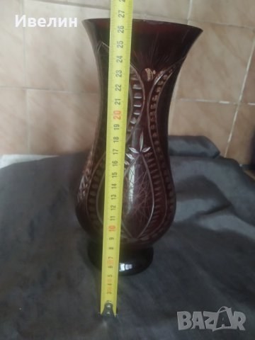 кристална ваза тип бохемия арт деко, снимка 3 - Антикварни и старинни предмети - 32801247