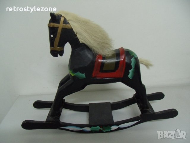 № 6873 стара дървена фигура / играчка - люлеещ кон , снимка 2 - Други ценни предмети - 40271572