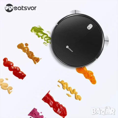 Робот прахосмукачка Neatsvor X520, 6000Pa, 5200mAh, 75 мм височина, моп, до 250m2, черен, снимка 5 - Прахосмукачки - 50470851