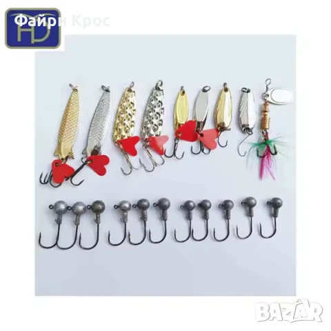 Риболовен комплект 439 части, рибарски принадлежности такъми примамка блесна воблер червеи кукички, снимка 4 - Такъми - 50641765