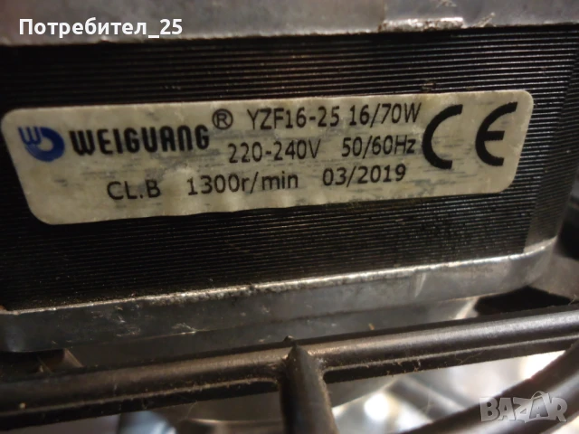 Монофазен вентилатор, снимка 3 - Електродвигатели - 50993839