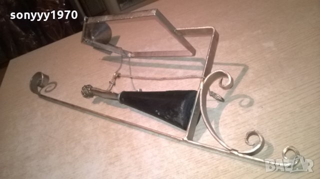 арт-жена бие камбаната-метал-внос швеицария-52х17х14см, снимка 8 - Колекции - 27017272