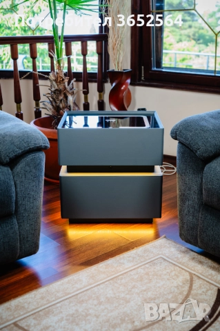 Смарт Шкаф SENSOR GLOW - безжично зареждане, Bluetooth стерео тонколона 20W, USB-A & USB-C, LED , снимка 4 - Шкафове - 52482636