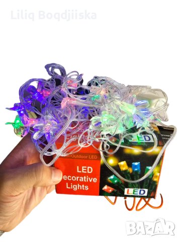 Многоцветни коледни LED лампички с цветя с щепсел, снимка 10 - Декорация за дома - 43273481