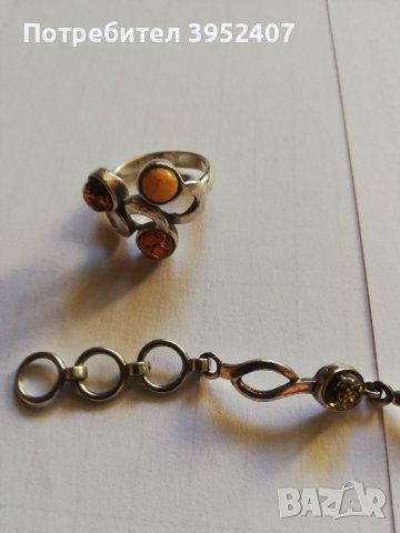 Сребърни гривна и пръстен, снимка 3 - Бижутерийни комплекти - 43955105