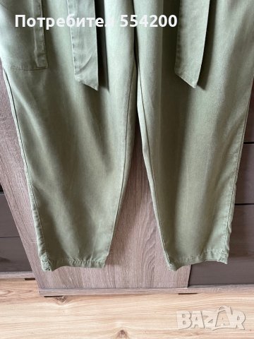 Зелен панталон с висока талия-размер S, снимка 4 - Панталони - 36905483
