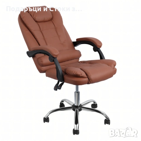 Ергономичен офис стол с лумбална опора от еко кожа – комфорт за дълги часове без болки, снимка 10 - Столове - 53238490