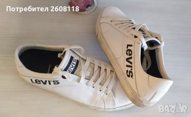 LEVI’S кожени бели кецове/маратонки №40, снимка 4 - Кецове - 38445445