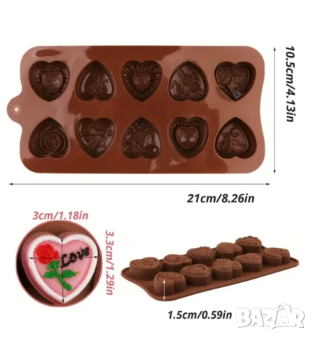 Молд сърца , снимка 3 - Форми - 50582021