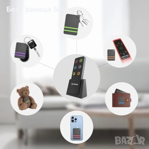 Нов Key Finder Безжичен Локатор – 6 броя 100 ft, Силен Звук, Без Приложение за намиране на вещи, снимка 4 - Друга електроника - 53308158