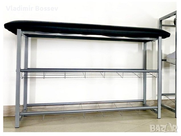 Рафт за обувки с подплатена пейка PVC, снимка 2 - Етажерки - 44096783