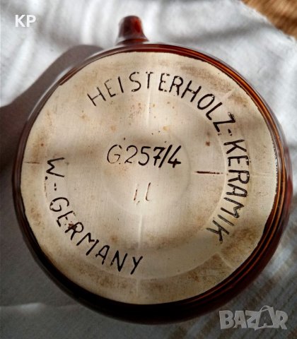 ⚜️ Винтидж голяма кана Heisterholz-keramik 1 литър ⚜️, снимка 6 - Антикварни и старинни предмети - 39727306