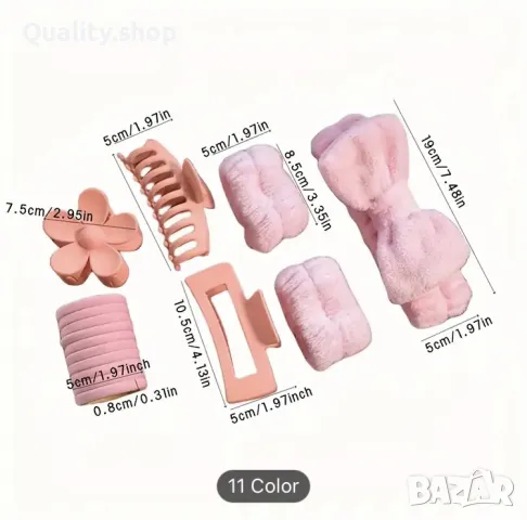 Комплект аксесоари за коса от 16 бр., снимка 2 - Други - 49791518